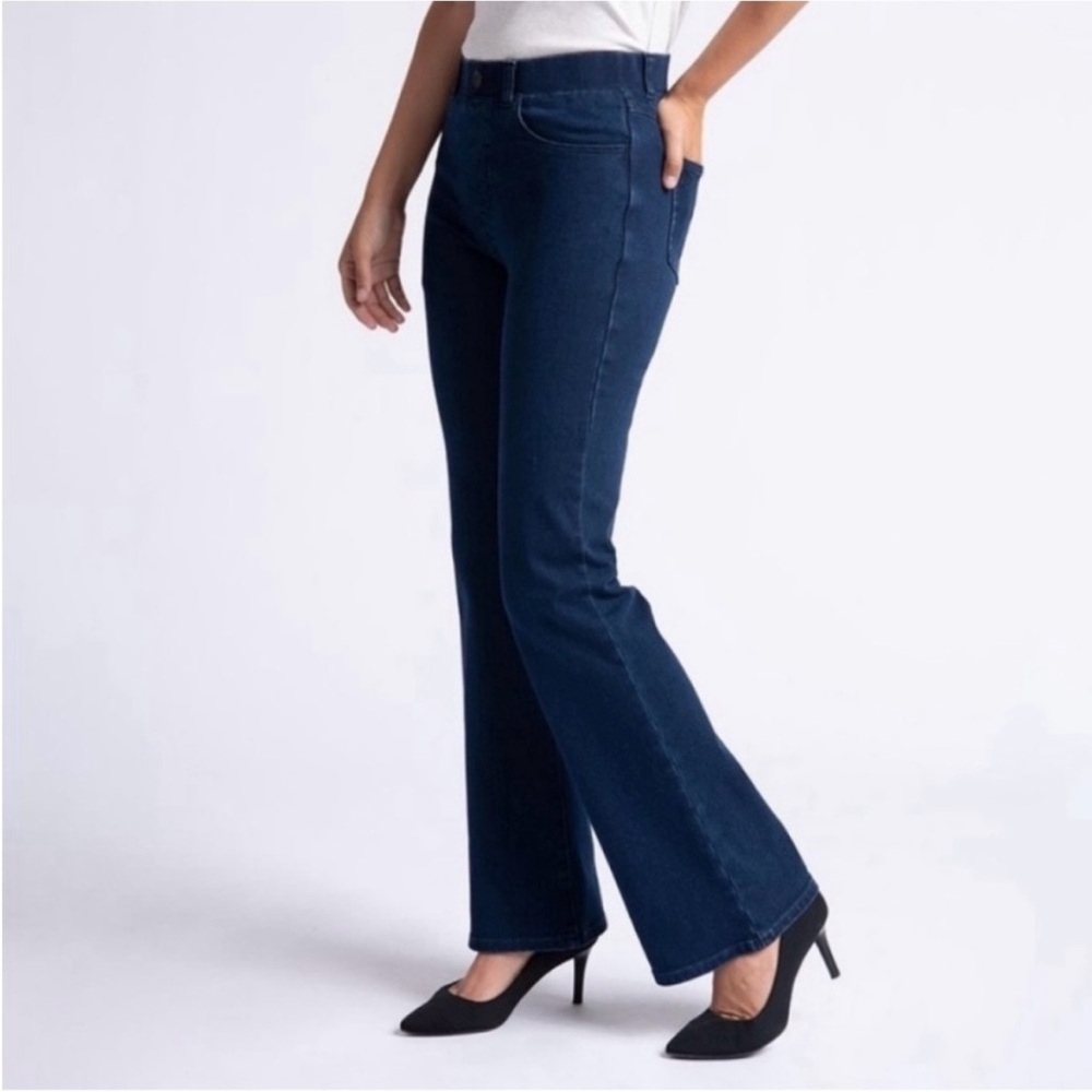 Betabrand Denim Bootcut Leg Stretch Yoga Jeans Pull On Size Small